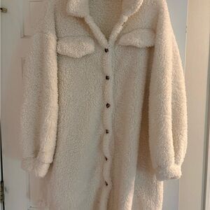 Cozy Cream Sherpa Button-Front Jacket